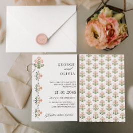 Mughal Natural Motif Indian Wedding Kaart