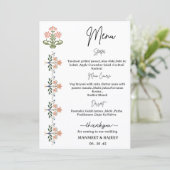 Mughal Natural Motif Indian Wedding Menu (Staand voorkant)