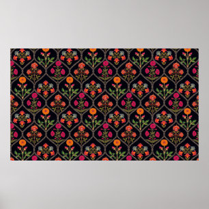 mughal patroon Kani Look ornament pattern multi co Poster
