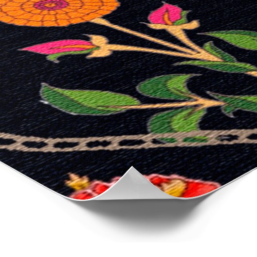 mughal patroon Kani Look ornament pattern multi co Poster (Hoek)