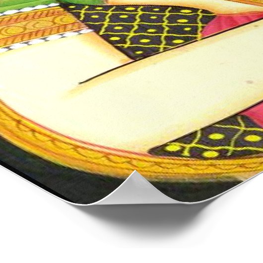 mughale kunst , indiaans meisje poster (Hoek)