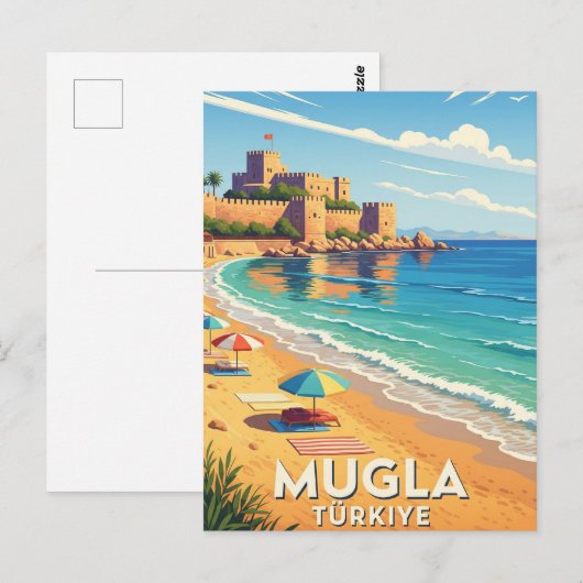  Mugla Turkije Reizen Briefkaart (Voorkant / Achterkant)
