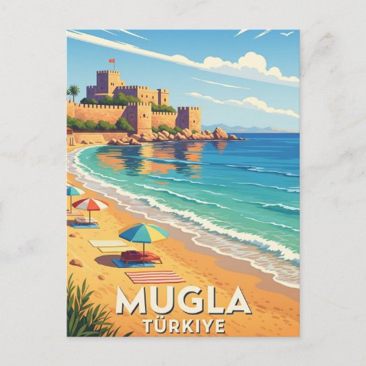  Mugla Turkije Reizen Briefkaart (Voorkant)