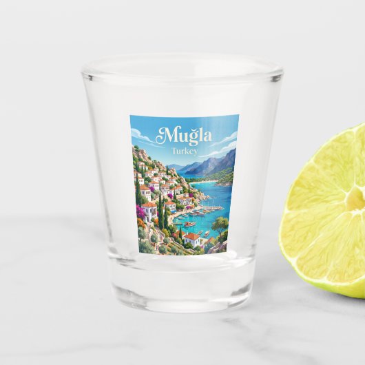 Muğla Turkije Shot Glas (Voorkant)