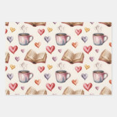 Mugs, Books, and Hearts valentine Inpakpapier Vel (Voorkant 2)