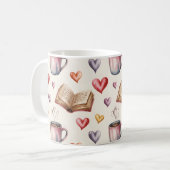 Mugs, Books, and Hearts valentine Koffiemok (Voorkant links)