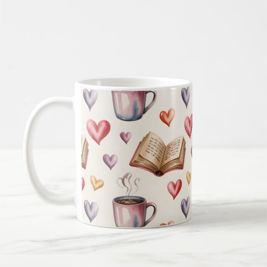 Mugs, Books, and Hearts valentine Koffiemok (Links)