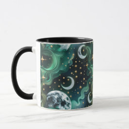 Mugs – Emerald Green Celestial Moon Phase Luxury  Mok