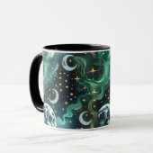 Mugs – Emerald Green Celestial Moon Phase Luxury  Mok (Voorkant links)