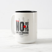 Mugs for thinking and expressing yourself tweekleurige koffiemok (Voorkant links)