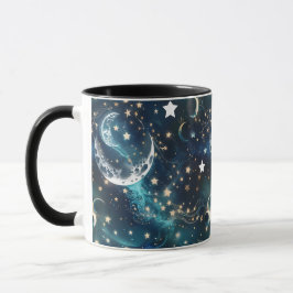 Mugs – Icy Blue Celestial Moon Phase Luxury Coffee Mok