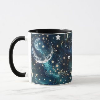 Mugs – Icy Blue Celestial Moon Phase Luxury Coffee Mok