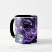 Mugs – Luxury Lavender Celestial Moon Motifs Coffe Mok (Voorkant links)