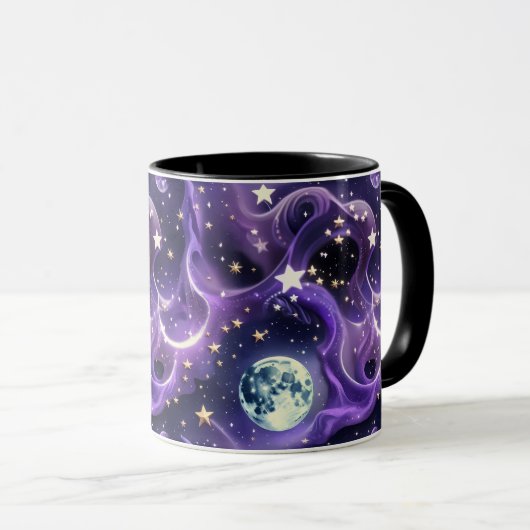 Mugs – Luxury Lavender Celestial Moon Motifs Coffe Mok (Voorkant rechts)