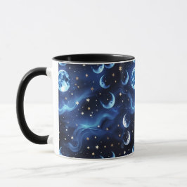 Mugs – Sapphire Blue Celestial Moon Phase Luxury  Mok