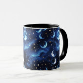 Mugs – Sapphire Blue Celestial Moon Phase Luxury  Mok (Voorkant rechts)