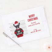 Mugshot Bad Santa's Dog Funny Kerstmis Rechthoekige Sticker (Envelop)