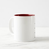 Mugshot Bad Santa's Dog Funny Kerstmis Tweekleurige Koffiemok (Voorkant links)