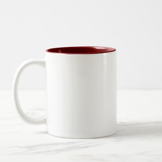 Mugshot Bad Santa's Dog Funny Kerstmis Tweekleurige Koffiemok (Links)
