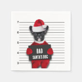 Mugshot Bad Santa's Funny Dog Kerstmis Servet (Voorkant)