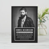 Mugshot Board Bachelor Party Invitation Kaart (Staand voorkant)