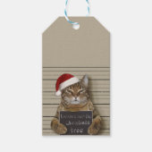Mugshot Cat Kerstmis Cadeaulabel (Voorkant)