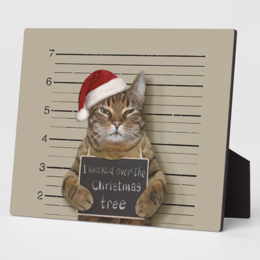 Mugshot Cat Kerstmis Fotoplaat (Zijkant)