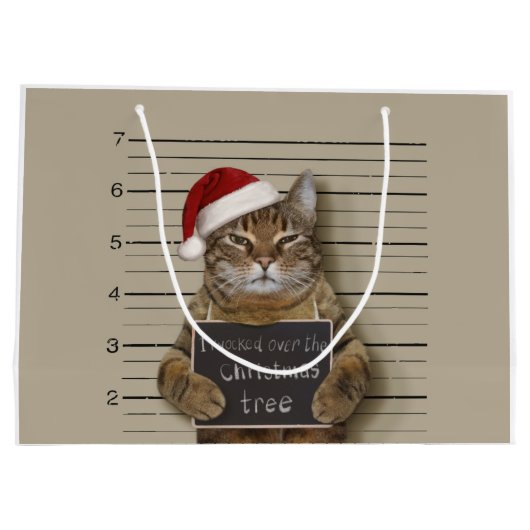 Mugshot Cat Kerstmis Groot Cadeauzakje (Achterkant)