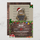 Mugshot Cat Kerstmis Kaart (Voorkant / Achterkant)