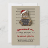 Mugshot Cat Kerstmis Kaart (Voorkant)