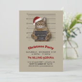 Mugshot Cat Kerstmis Kaart (Staand voorkant)