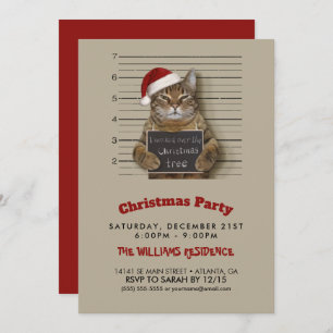 Mugshot Cat Kerstmis Kaart