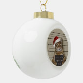 Mugshot Cat Kerstmis Keramische Bal Ornament (Links)