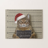 Mugshot Cat Kerstmis Legpuzzel (Horizontaal)