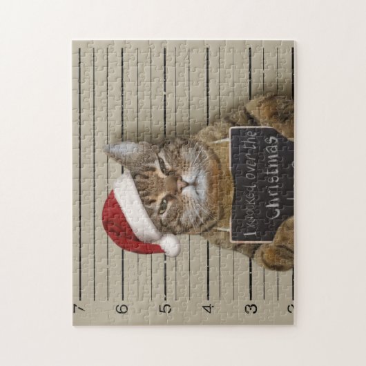 Mugshot Cat Kerstmis Legpuzzel (Verticaal)