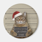 Mugshot Cat Kerstmis Magneet (Voorkant)