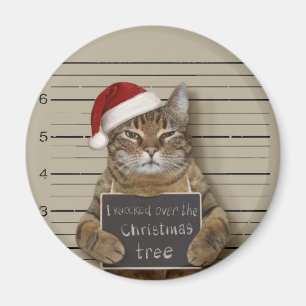Mugshot Cat Kerstmis Magneet