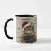 Mugshot Cat Kerstmis Mok (Links)