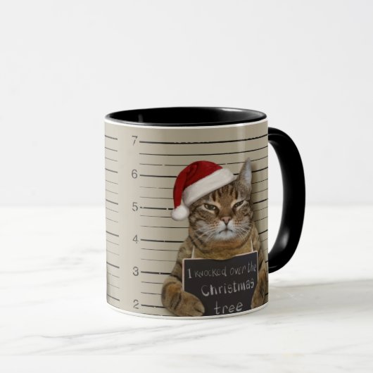 Mugshot Cat Kerstmis Mok (Voorkant rechts)