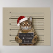 Mugshot Cat Kerstmis Poster (Voorkant)