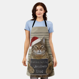 Mugshot Cat Kerstmis Schort