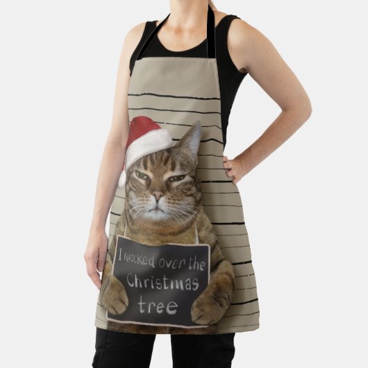 Mugshot Cat Kerstmis Schort (Insitu)