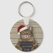 Mugshot Cat Kerstmis Sleutelhanger (Voorkant)