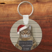 Mugshot Cat Kerstmis Sleutelhanger (Voorkant)