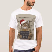Mugshot Cat Kerstmis T-shirt (Voorkant)