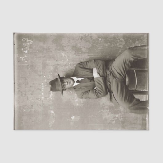 Mugshot-document uit de jaren 20 van de vorige ee Tissuepapier (Voorkant)