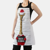 Mugshot Guilty Funny Giraffe Kerstmis Schort (Insitu)