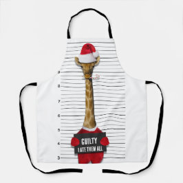 Mugshot Guilty Funny Giraffe Kerstmis Schort