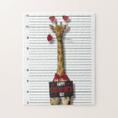 Mugshot Guilty Giraffe Funny Happy Valentine Dag Legpuzzel (Verticaal)