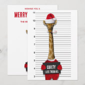 Mugshot Guilty Giraffe Funny Kerstmis Feestdagenkaart (Voorkant / Achterkant)